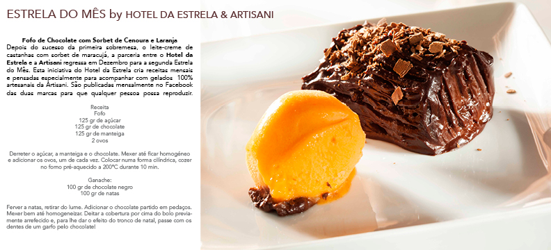 Fofo de Chocolate com Sorbet de Cenoura e Laranja é a Estrela do mês de dezembro